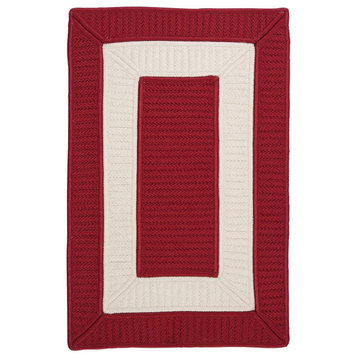 Rope Walk Red 12' Square, Square, Braided Rug