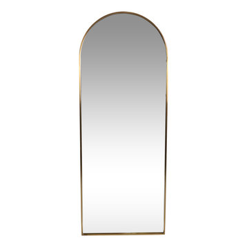 Anakin Contemporary Full Length Leaner Mirror, Brushed Brass