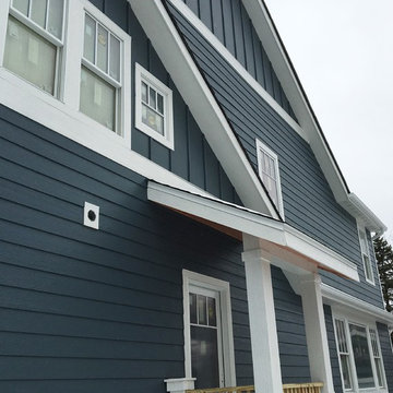 LP SmartSide siding ,soffit & fascia,GAF Timberline shingles and aluminum gutter