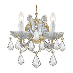 Maria Theresa 2 Light Clear Crystal Gold Sconce