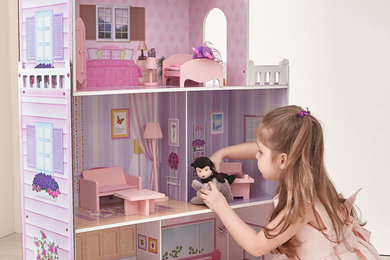 Teamson Kids - Fancy Mansion Doll House (w/ 13pcs furniture)