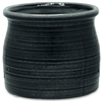 Curved Ceramic Pot - Large & Stylish