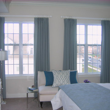Top Pleated Draperies on Decorative Wood Poles