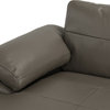Contemporary L-Shape Leather Sectional Sofa, Left Chaise, Gray