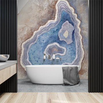 Waterproof Custom Wallpaper BLUE STONE