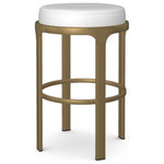 ARTeFAC - Bar Counter Stool in Gold and White or Black, White, Counter Height - Bar Counter Stool in Gold and White or Black