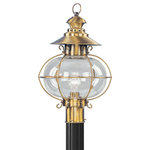 Livex Lighting - Harbor Outdoor Post Head, Flemish Brass - Accent your outdoor decor with this beautiful lantern from the Harbor collection. Inspired by early lighting designs from port towns, this charming outdoor post lantern features a solid brass construction in a flemish brass finish, while hand blown clear glass provides a gentle diffusion.