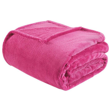 100% Polyester Solid Microlight Plush Brushed Blanket