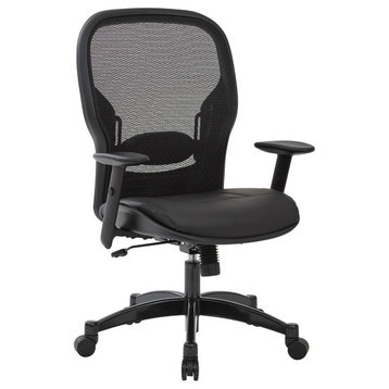 Professional Breathable Mesh Back Chair With Bonded Leather Seat