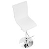 Spago Contemporary Adjustable Barstool, White