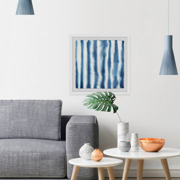 "Indigo Bleed IV" Framed Painting Print