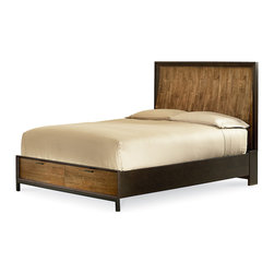 Kateri Queen Curved Panel Bed with Footboard Storage - Panel Beds