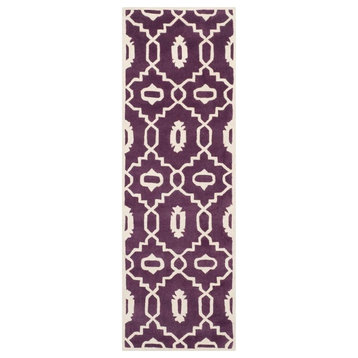 Safavieh Chatham Collection CHT745 Rug, Purple/Ivory, 2'3"x7'