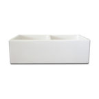 Fine Fixtures Longstone Double Bowl Fireclay 32.75" Farmhouse Kitchen Sink