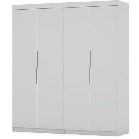 Mulberry 2 Sectional Modern Wardrobe Closet, Set of 2, White