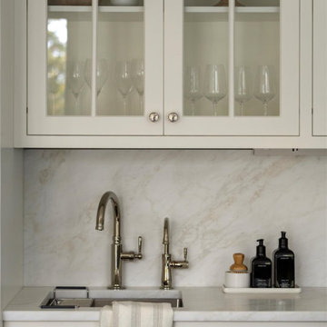 Kitchen – Custom Glass Cabinets With Quartzite Countertops