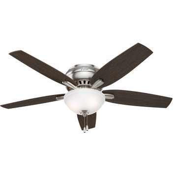 Newsome 2 Light 52 in. Indoor Ceiling Fan, Brushed Nickel, 12"