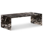 Meridian Furniture - Canova Marble Coffee Table, Black, Coffee Table - Refresh the look of your living room space with this Canova coffee table. This handcrafted genuine marble table has an exquisitely elegant yet simple design that lets it fit easily into your contemporary space. Black marble with light grey veining is sophisticated and chic, adding an understated look of refinement to your room. An expansive table top gives you plenty of room for setting up a game board or displaying your favorite centerpiece.