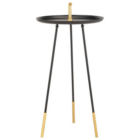 Samson Handle Side Table Gold/Black