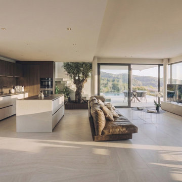 "The Obsidian Grove" Warm Minimalism Kitchen in Soft Contemporary & Modern Organ