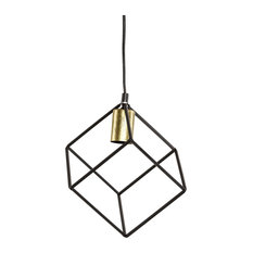 Black and Gold Cube Pendant Light