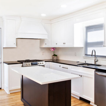 Small Transitional White Kitchen in Clifton, NJ.