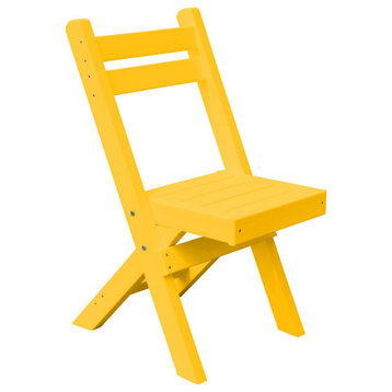 Poly Lumber Coronado Folding Bistro Chair, Lemon Yellow
