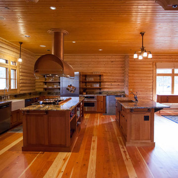 Log home kitchen