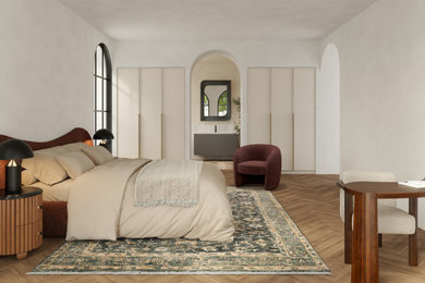 Inspiration for a modern bedroom in Dublin.
