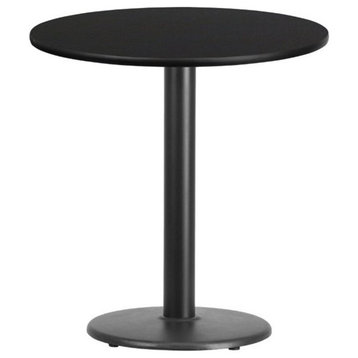 Bowery Hill 24" Round Restaurant Dining Table in Black