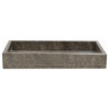 Polished Marble Bathroom Tray, Taupe Gray