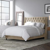 Williams King Nail Button Tufted Wingback Bed, Mystere Mondo