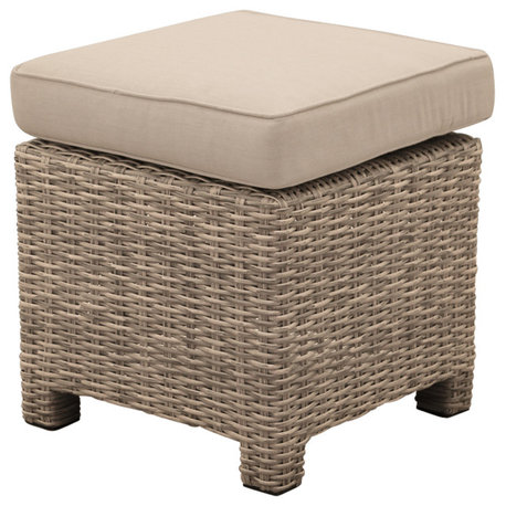 Courtyard Casual Capri Ottoman With Cushion