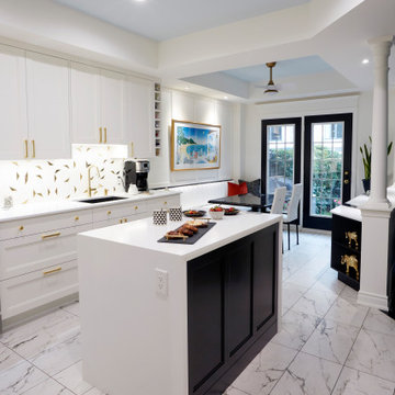 Not your basic White Kitchen -- contemporary glam