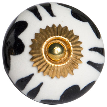 HomeRoots 1.5" x 1.5" x 1.5" White, Black and Yellow Knobs 12-Pack