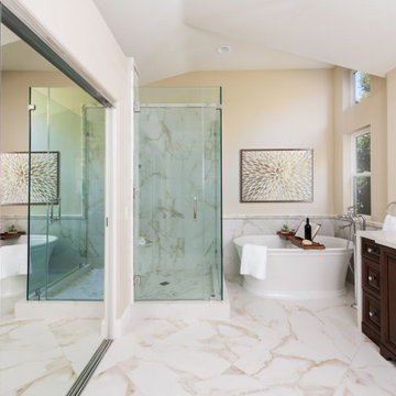 Intimate Master Bathroom Renovation with Walk-in Shower and Tub