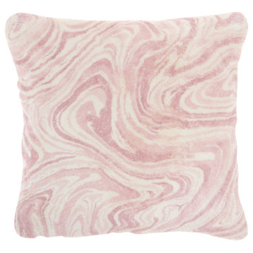Nourison Home 20"x20" Mina Victory Lifestyle Plush Marble Blush Throw Pillows