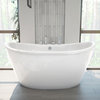 DreamLine Caspian 60 in. L x 27 in. H White Acrylic Freestanding Bathtub