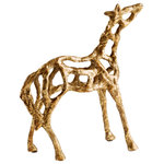Cyan Design - Plaudits Sculpture - Sleek and modern, this giraffe sculpture in a gold finish draws the eye to any mantel or bookshelf. Elongated limbs created from iron enhance a traditional theme while an openwork pattern pulls a contemporary twist.