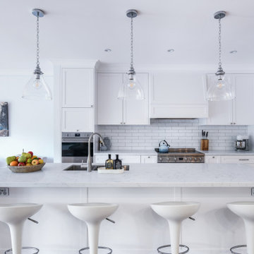 White Kitchen with Marble Benchtops