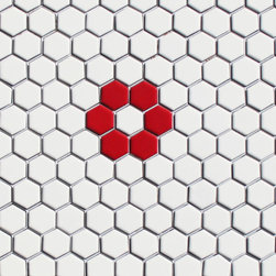 Rosette Hex Tile Pattern Made to Order at MosaicTile.com - Mosaic Tile