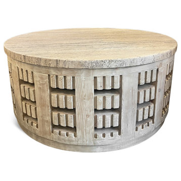 Round Kebe Stone Top Coffee Table 1
