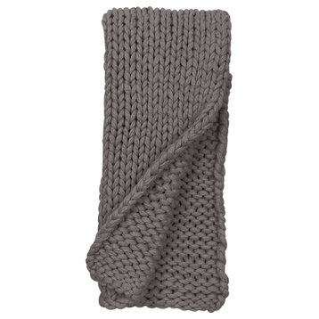 Zage Cable Knit Throw, Grey