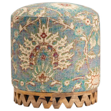 Grace Fabric Carved Stool