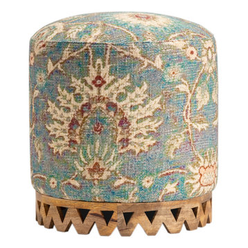 Grace Fabric Carved Stool