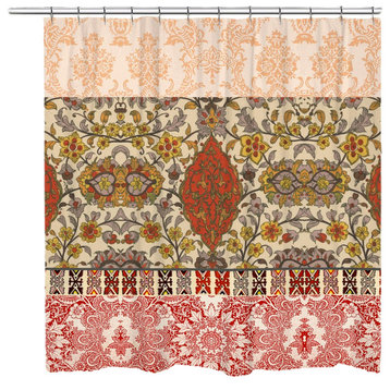 Laural Home Red Spice Bohemian Tapestry Shower Curtain