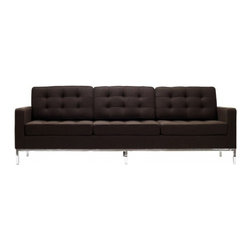 Florence Knoll Style Sofa Tweed Chocolate - Sofas