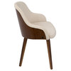 Lumisource Bacci Chair In Walnut And Cream Finish CH-BCCI WL+CR