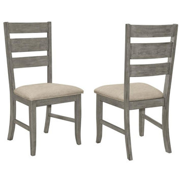 **SET OF 2** Upholstered Side Chairs with Ladder Back