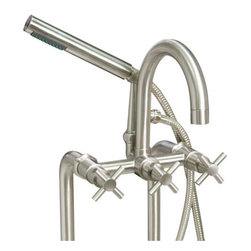 Sebastian Freestanding Tub Faucet and Supplies - Cross Handles - Bathtub Faucets